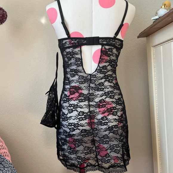 Adore Me Black Lace Chemise - Picture 2 of 3